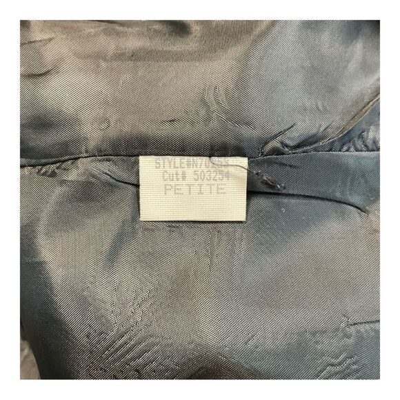 Harris Wallace Women's Vintage Black 100% Linen Blazer Jacket Size Petite - Picture 5 of 13